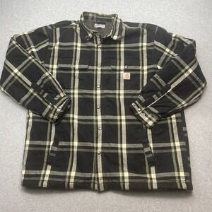 Vintage Carhartt Sherpa Lined Flannel Jacket Size 2XL